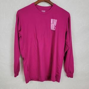 Victoria's Secret Womens Sweatshirt Size M Pink Pullover Crew Neck Long Sleeve